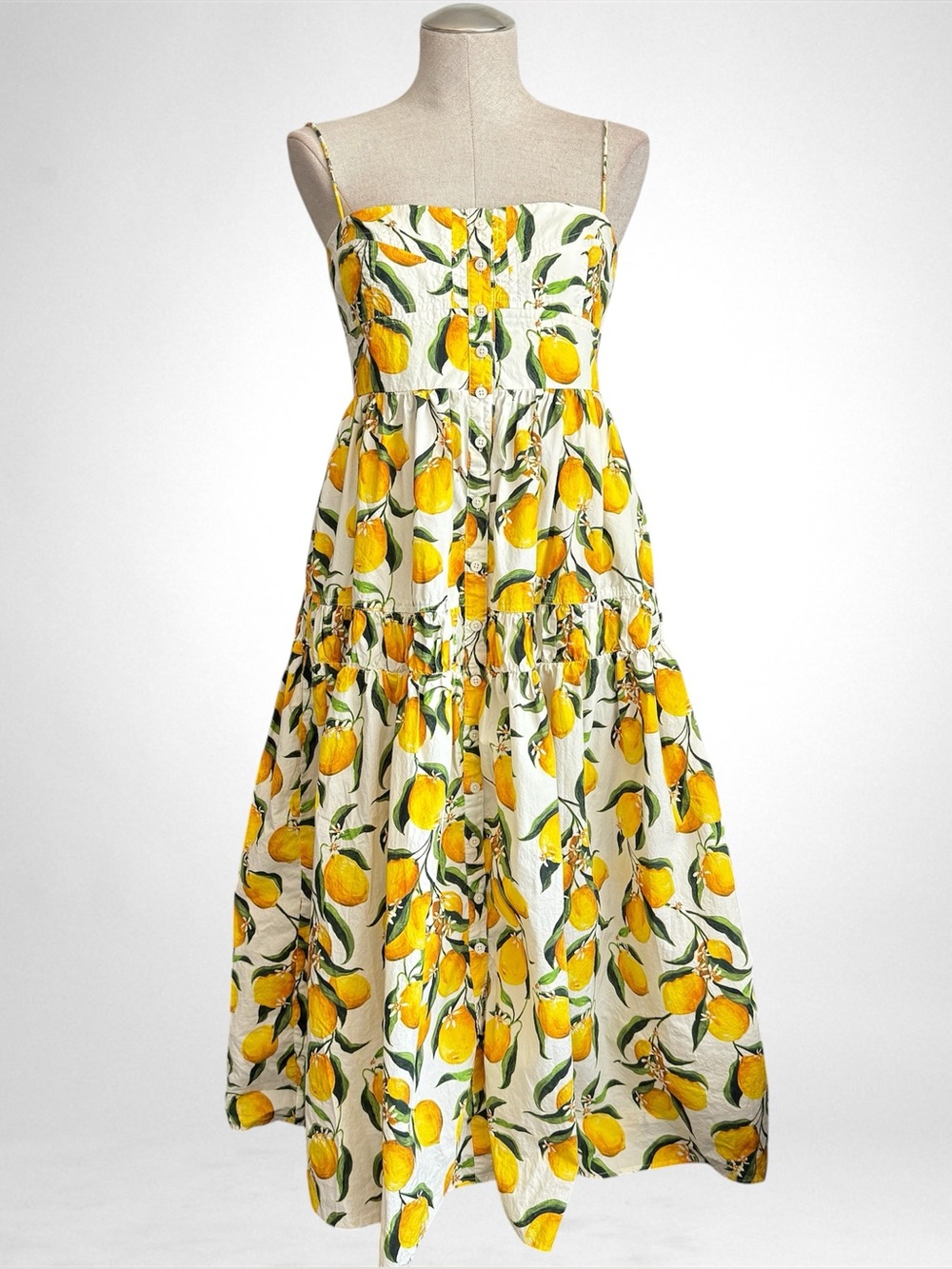J.Crew A-Line Midi Dress in Limoncello Lemon Print | Size 6